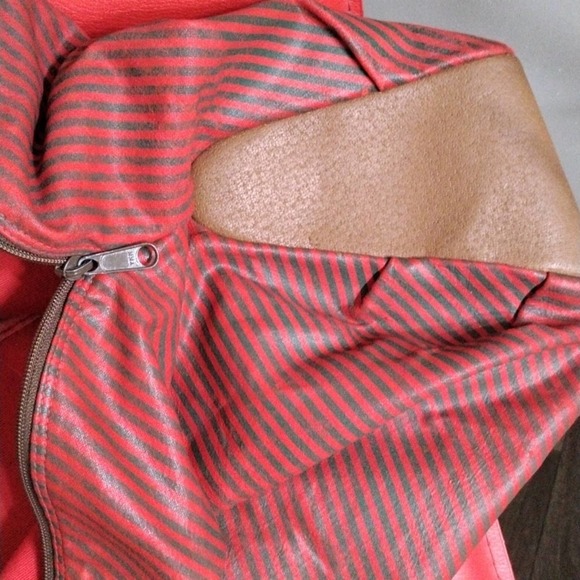 Rare Gucci Tote XL Shoulder Bag Brown Red Striped Vintage Limited Edition Glam - Picture 7 of 15